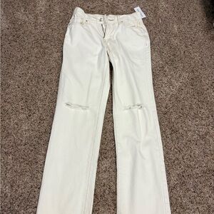 PacSun Cream Straight Leg Women's Jeans